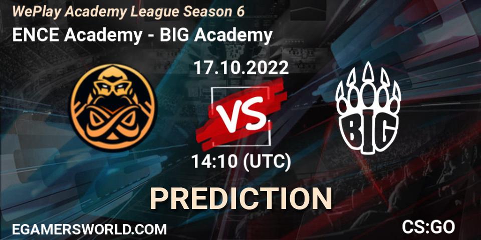 Pronóstico ENCE Academy - BIG Academy. 17.10.2022 at 14:00, Counter-Strike (CS2), WePlay Academy League Season 6
