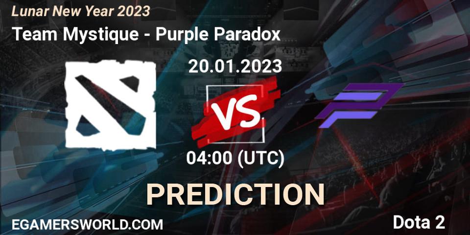 Pronóstico Team Mystique - Purple Paradox. 20.01.23, Dota 2, Lunar New Year 2023