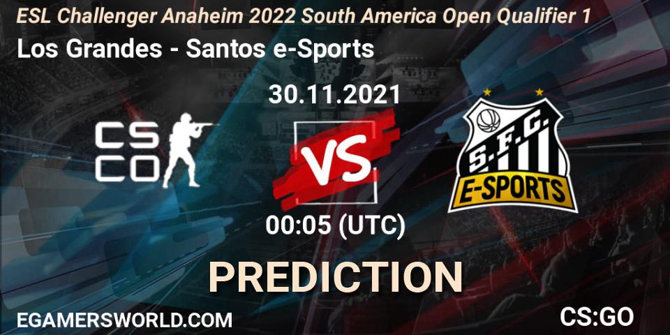 Pronóstico Los Grandes - Santos e-Sports. 30.11.21, CS2 (CS:GO), ESL Challenger Anaheim 2022 South America Open Qualifier 1