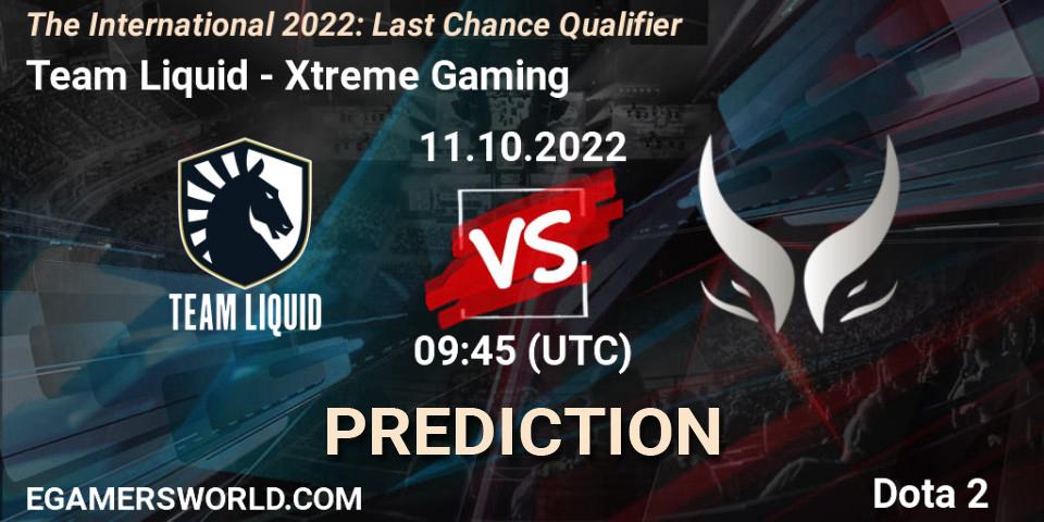 Pronóstico Team Liquid - Xtreme Gaming. 11.10.2022 at 09:37, Dota 2, The International 2022: Last Chance Qualifier