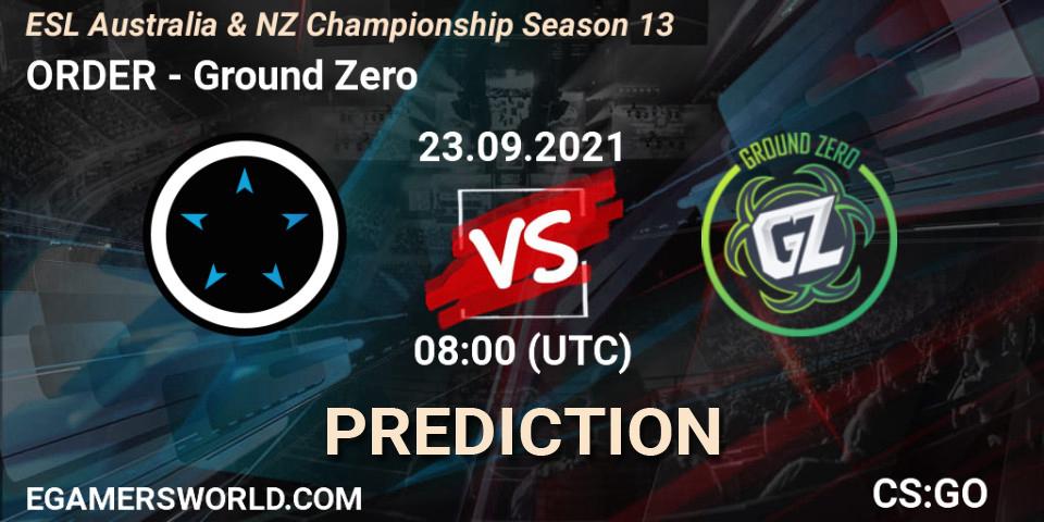 Pronóstico ORDER - Hazard. 23.09.2021 at 08:00, Counter-Strike (CS2), ESL Australia & NZ Championship Season 13