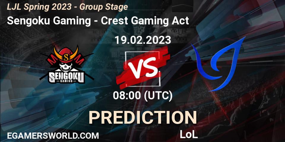 Pronóstico Sengoku Gaming - Crest Gaming Act. 19.02.2023 at 08:00, LoL, LJL Spring 2023 - Group Stage