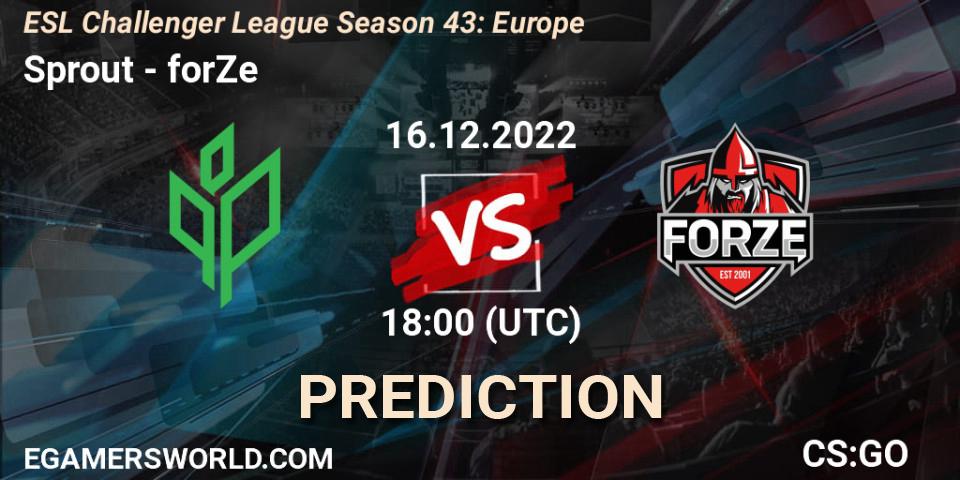 Pronóstico Sprout - forZe. 16.12.2022 at 18:00, Counter-Strike (CS2), ESL Challenger League Season 43: Europe