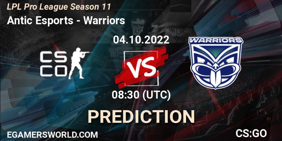 Pronóstico Antic Esports - Warriors. 04.10.2022 at 08:30, Counter-Strike (CS2), LPL Pro League 2022 Season 2