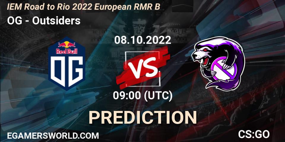 Pronóstico OG - Outsiders. 08.10.2022 at 09:00, Counter-Strike (CS2), IEM Road to Rio 2022 European RMR B