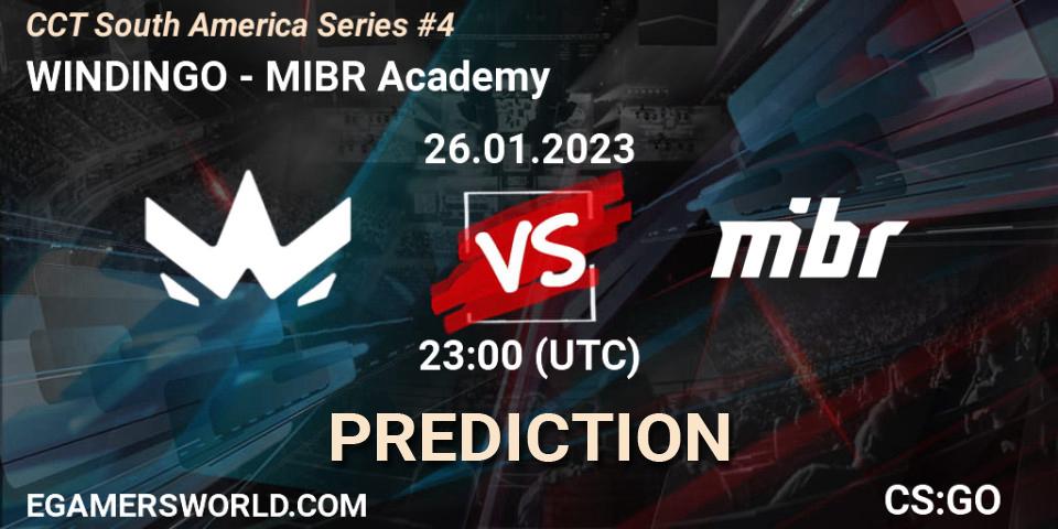 Pronóstico WINDINGO - MIBR Academy. 26.01.2023 at 23:00, Counter-Strike (CS2), CCT South America Series #4
