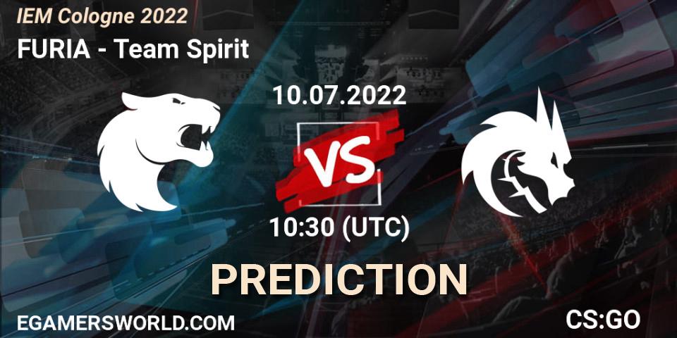 Pronóstico FURIA - Team Spirit. 10.07.2022 at 10:30, Counter-Strike (CS2), IEM Cologne 2022
