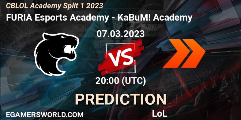 Pronóstico FURIA Esports Academy - KaBuM! Academy. 07.03.2023 at 20:00, LoL, CBLOL Academy Split 1 2023