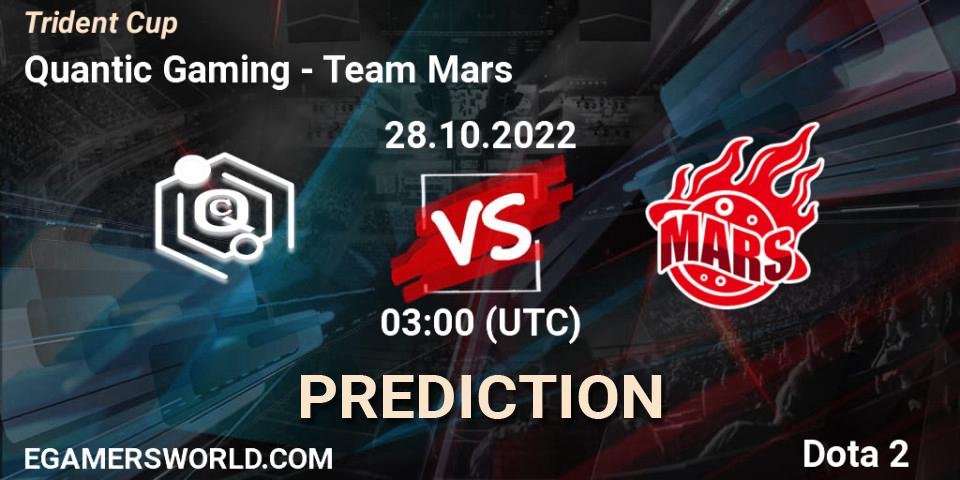 Pronóstico Quantic Gaming - Team Mars. 28.10.2022 at 03:00, Dota 2, Trident Cup
