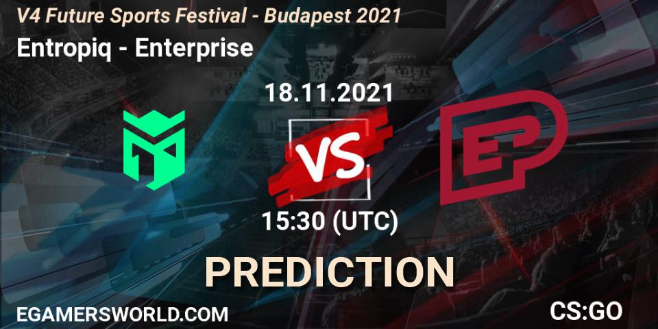 Pronóstico Entropiq - Enterprise. 18.11.2021 at 15:30, Counter-Strike (CS2), V4 Future Sports Festival - Budapest 2021