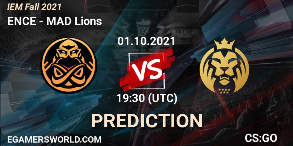 Pronóstico ENCE - MAD Lions. 01.10.2021 at 19:30, Counter-Strike (CS2), IEM Fall 2021: Europe RMR