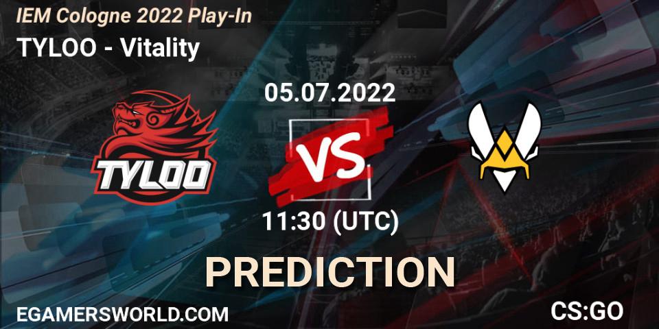 Pronóstico TYLOO - Vitality. 05.07.2022 at 12:20, Counter-Strike (CS2), IEM Cologne 2022 Play-In