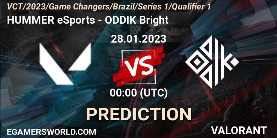 Pronóstico HUMMER Esports - ODDIK Bright. 28.01.23, VALORANT, VCT 2023: Game Changers Brazil Series 1 - Qualifier 1
