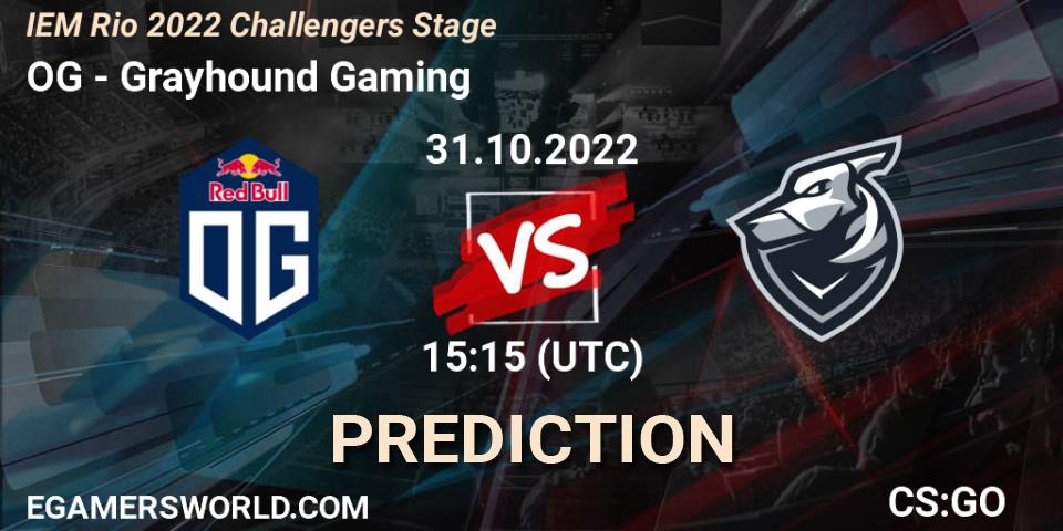Pronóstico OG - Grayhound Gaming. 31.10.2022 at 15:25, Counter-Strike (CS2), IEM Rio 2022 Challengers Stage