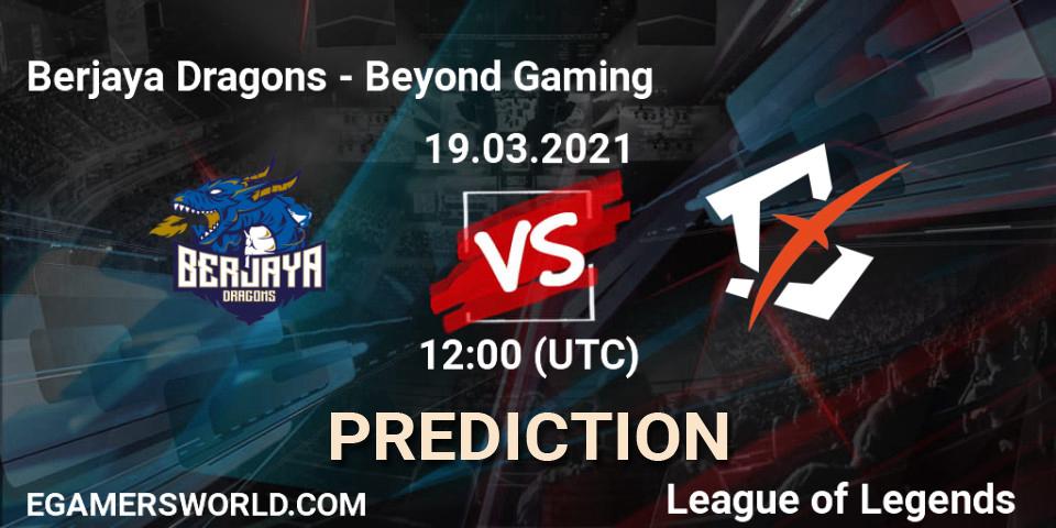 Pronóstico Berjaya Dragons - Beyond Gaming. 19.03.2021 at 12:00, LoL, PCS Spring 2021 - Group Stage