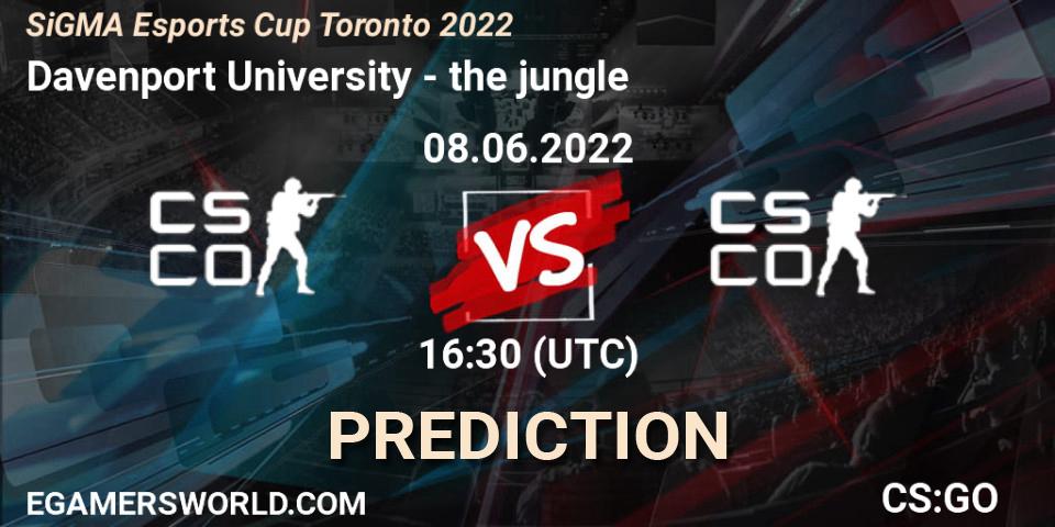 Pronóstico Davenport University - the jungle. 08.06.2022 at 16:30, Counter-Strike (CS2), SiGMA Esports Cup Toronto 2022