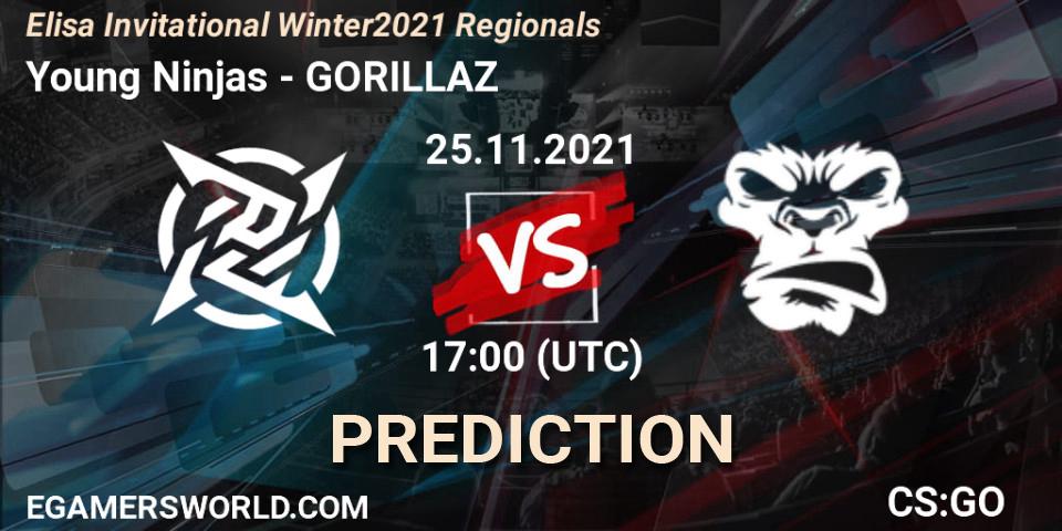 Pronóstico Young Ninjas - GORILLAZ. 25.11.2021 at 17:00, Counter-Strike (CS2), Elisa Invitational Winter 2021 Regionals