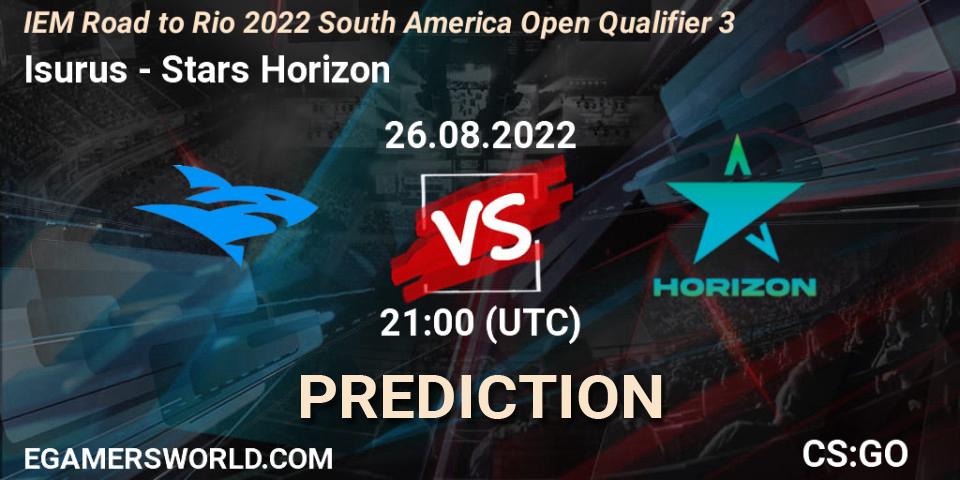Pronóstico Isurus - Stars Horizon. 26.08.2022 at 21:15, Counter-Strike (CS2), IEM Road to Rio 2022 South America Open Qualifier 3