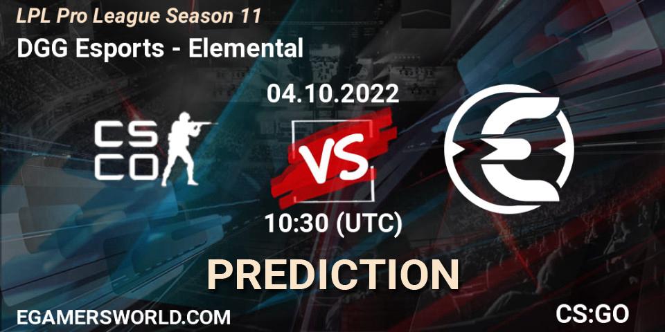 Pronóstico DGG Esports - Elemental. 04.10.2022 at 11:00, Counter-Strike (CS2), LPL Pro League 2022 Season 2