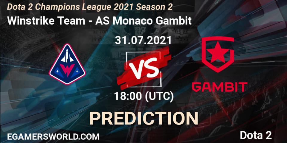 Pronóstico Winstrike Team - AS Monaco Gambit. 22.07.2021 at 18:02, Dota 2, Dota 2 Champions League 2021 Season 2