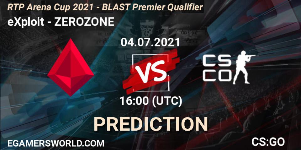 Pronóstico eXploit - ZEROZONE. 04.07.2021 at 15:00, Counter-Strike (CS2), RTP Arena Cup 2021 - BLAST Premier Qualifier