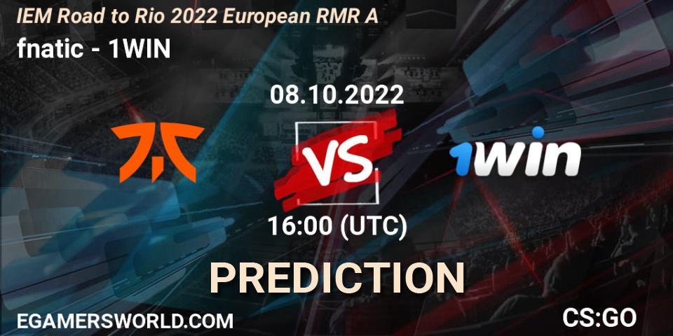 Pronóstico fnatic - 1WIN. 08.10.22, CS2 (CS:GO), IEM Road to Rio 2022 European RMR A