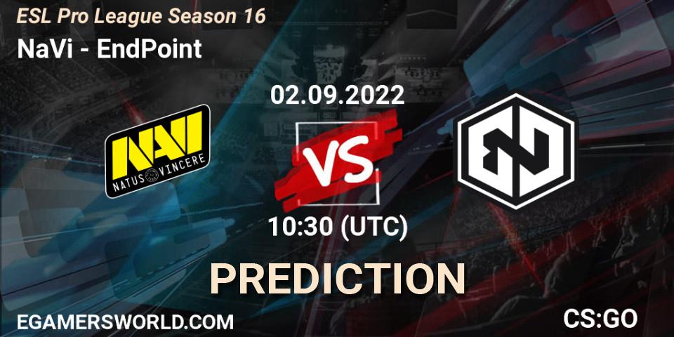 Pronóstico NaVi - EndPoint. 02.09.2022 at 10:30, Counter-Strike (CS2), ESL Pro League Season 16