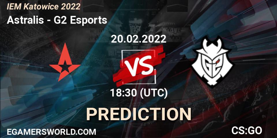 Pronóstico Astralis - G2 Esports. 20.02.2022 at 18:30, Counter-Strike (CS2), IEM Katowice 2022