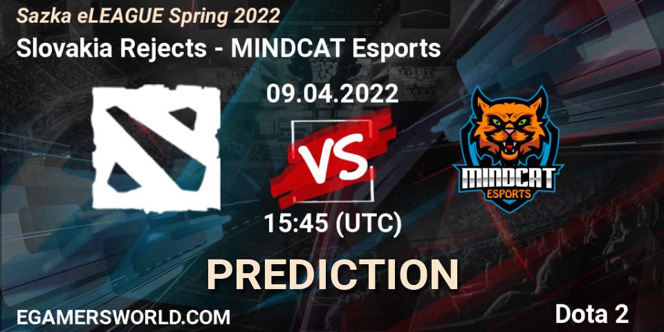 Pronóstico Slovakia Rejects - MINDCAT Esports. 09.04.2022 at 16:00, Dota 2, Sazka eLEAGUE Spring 2022