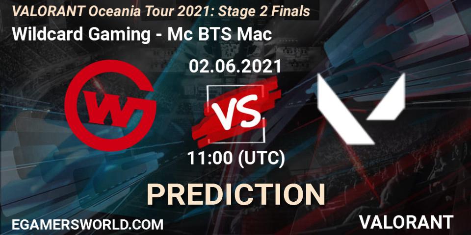Pronóstico Wildcard Gaming - Mc BTS Mac. 02.06.2021 at 11:00, VALORANT, VALORANT Oceania Tour 2021: Stage 2 Finals