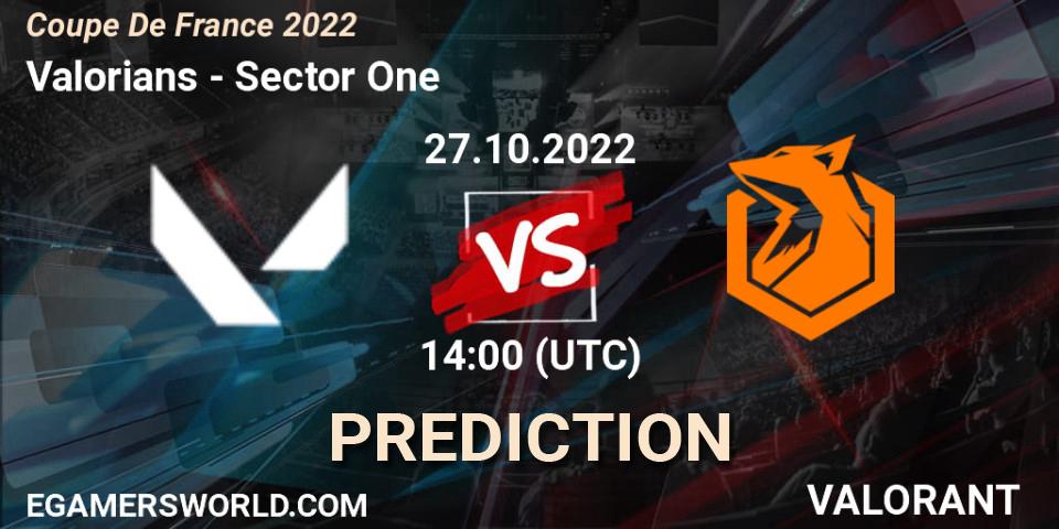 Pronóstico Valorians - Sector One. 27.10.2022 at 14:00, VALORANT, Coupe De France 2022