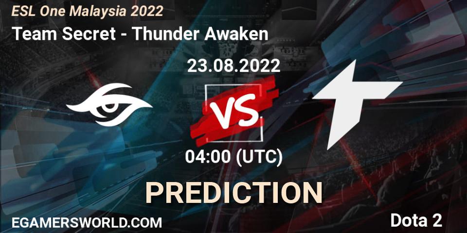 Pronóstico Team Secret - Thunder Awaken. 23.08.2022 at 04:00, Dota 2, ESL One Malaysia 2022