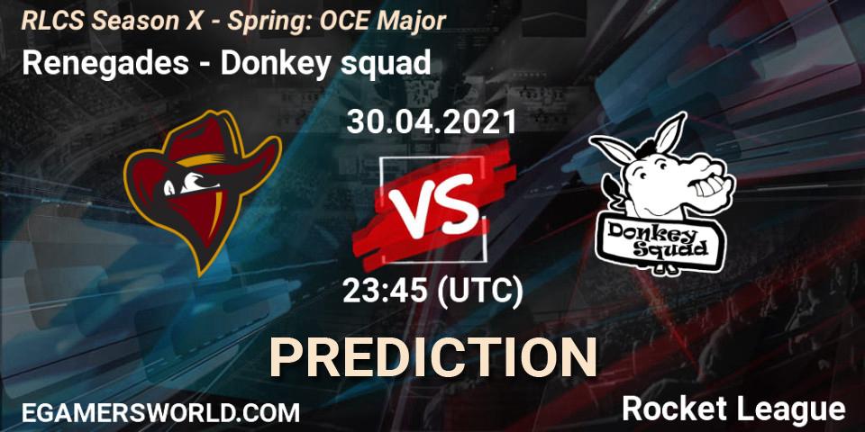 Pronóstico Renegades - Donkey squad. 30.04.2021 at 23:45, Rocket League, RLCS Season X - Spring: OCE Major