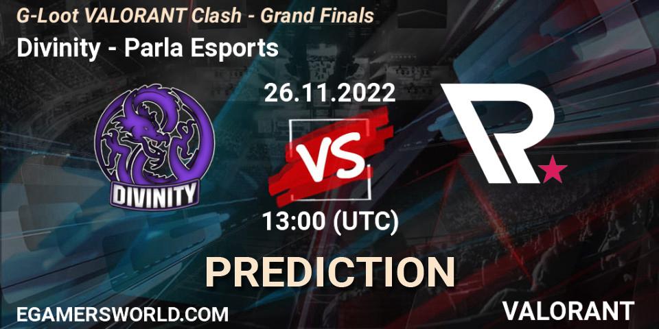 Pronóstico Divinity - Parla Esports. 26.11.22, VALORANT, G-Loot VALORANT Clash - Grand Finals