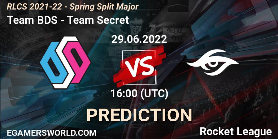 Pronóstico Team BDS - Team Secret. 29.06.22, Rocket League, RLCS 2021-22 - Spring Split Major