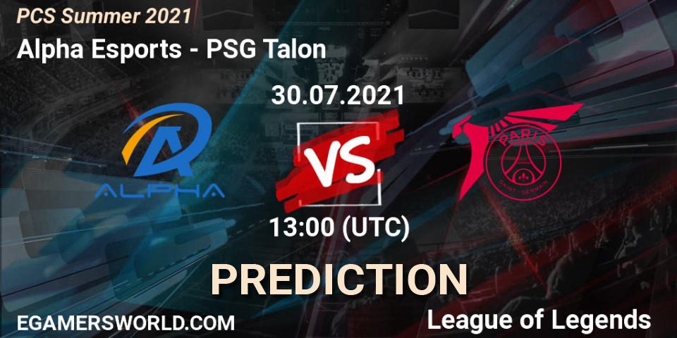 Pronóstico Alpha Esports - PSG Talon. 30.07.21, LoL, PCS Summer 2021