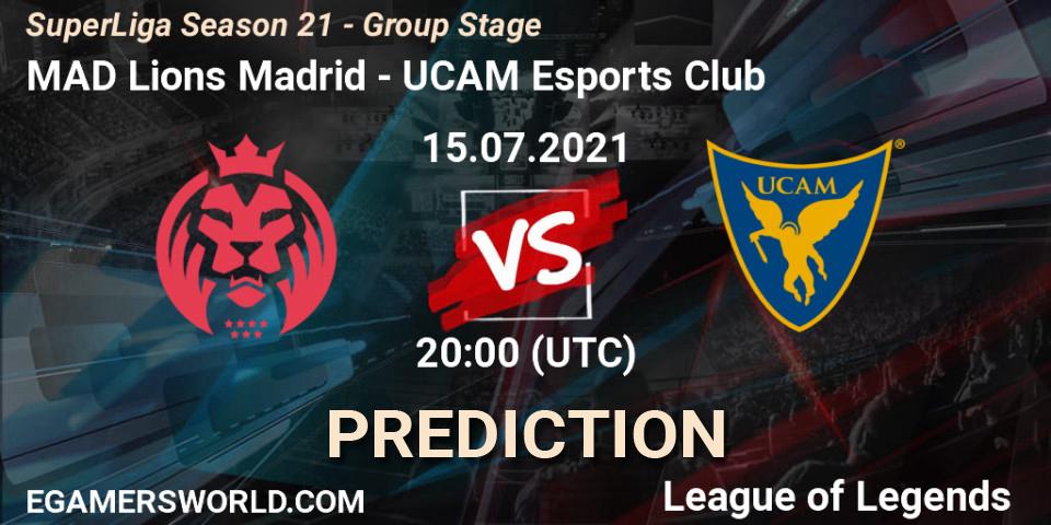 Pronóstico MAD Lions Madrid - UCAM Esports Club. 15.07.2021 at 20:00, LoL, SuperLiga Season 21 - Group Stage 