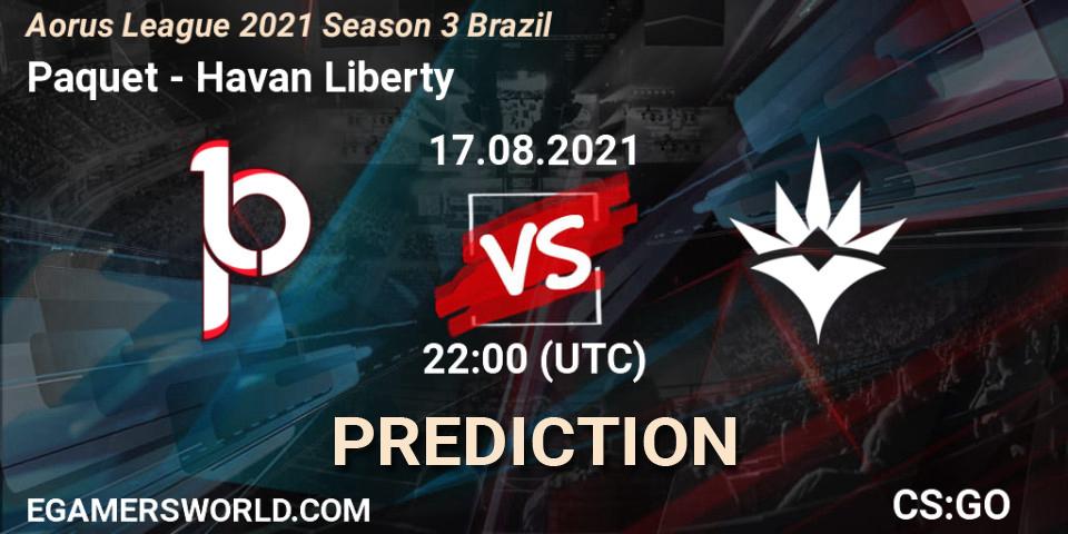 Pronóstico Paquetá - Havan Liberty. 17.08.2021 at 22:00, Counter-Strike (CS2), Aorus League 2021 Season 3 Brazil