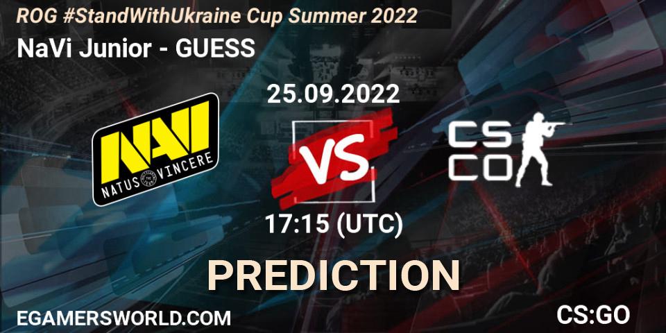 Pronóstico NaVi Junior - GUESS. 25.09.2022 at 17:15, Counter-Strike (CS2), ROG #StandWithUkraine Cup Summer 2022