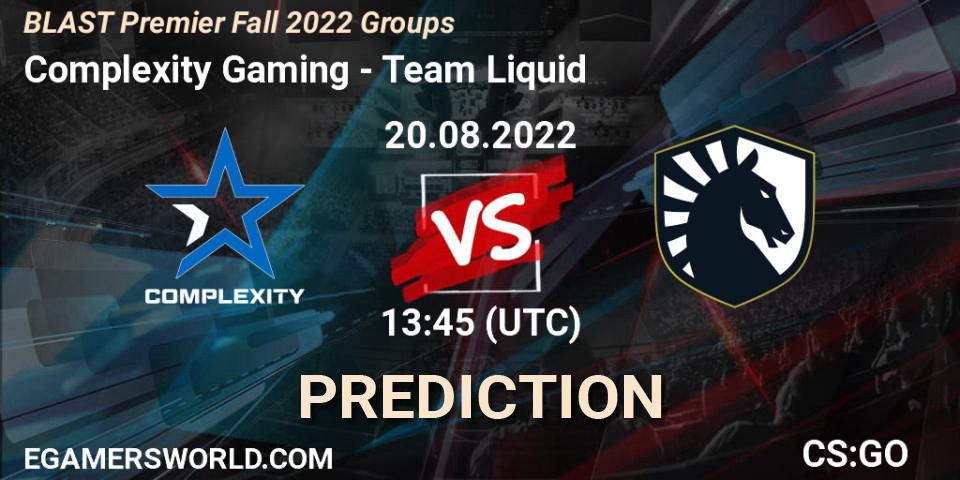 Pronóstico Complexity Gaming - Team Liquid. 20.08.2022 at 13:45, Counter-Strike (CS2), BLAST Premier Fall 2022 Groups