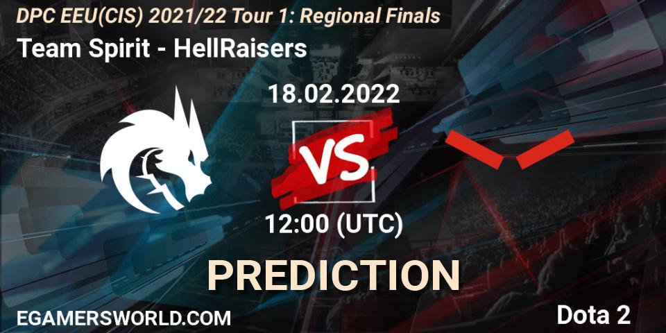 Pronóstico Team Spirit - HellRaisers. 18.02.2022 at 13:02, Dota 2, DPC EEU(CIS) 2021/22 Tour 1: Regional Finals