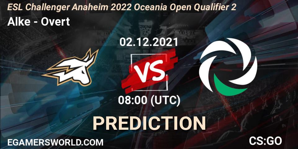 Pronóstico Alke - Overt. 02.12.2021 at 08:00, Counter-Strike (CS2), ESL Challenger Anaheim 2022 Oceania Open Qualifier 2