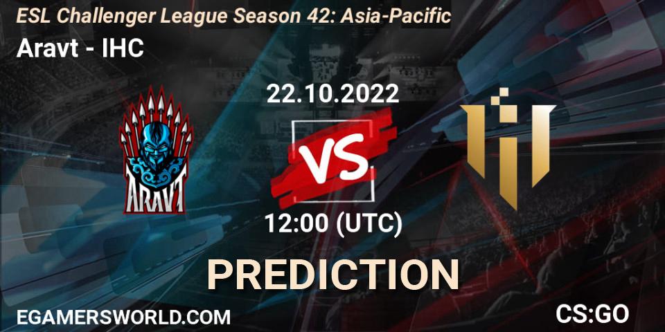 Pronóstico Aravt - IHC. 22.10.2022 at 12:00, Counter-Strike (CS2), ESL Challenger League Season 42: Asia-Pacific