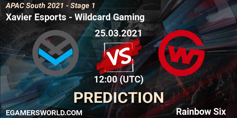 Pronóstico Xavier Esports - Wildcard Gaming. 25.03.2021 at 11:30, Rainbow Six, APAC South 2021 - Stage 1