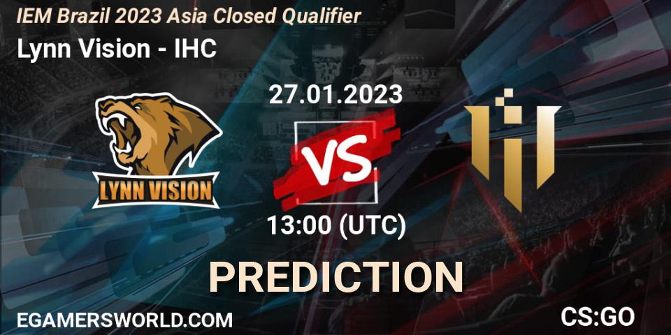 Pronóstico Lynn Vision - IHC. 27.01.2023 at 13:00, Counter-Strike (CS2), IEM Brazil Rio 2023 Asia Closed Qualifier