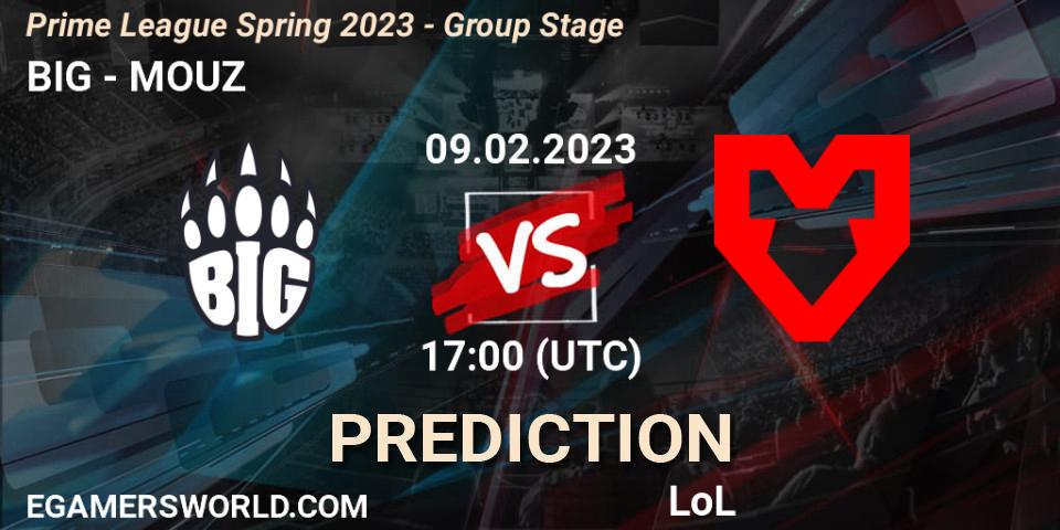 Pronóstico BIG - MOUZ. 09.02.23, LoL, Prime League Spring 2023 - Group Stage