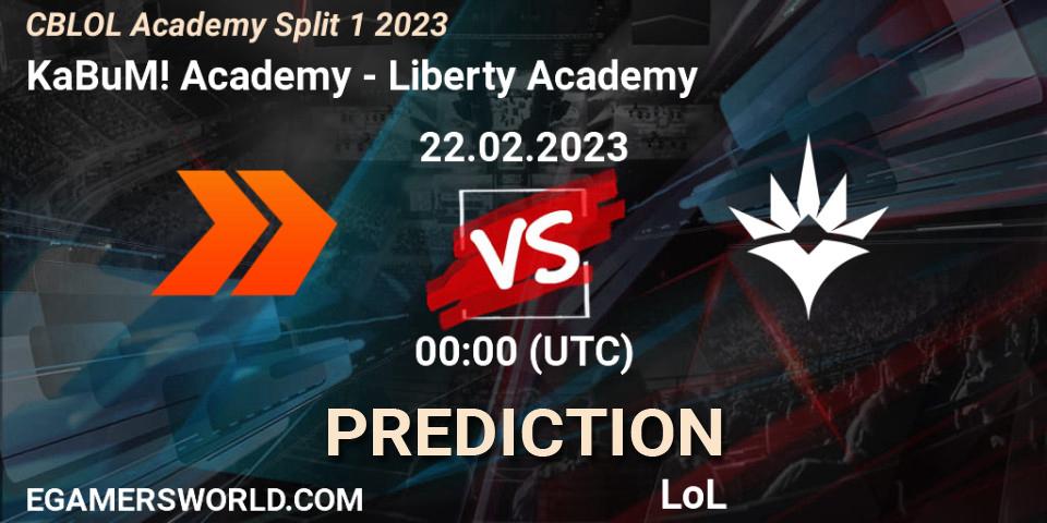 Pronóstico KaBuM! Academy - Liberty Academy. 22.02.2023 at 00:00, LoL, CBLOL Academy Split 1 2023
