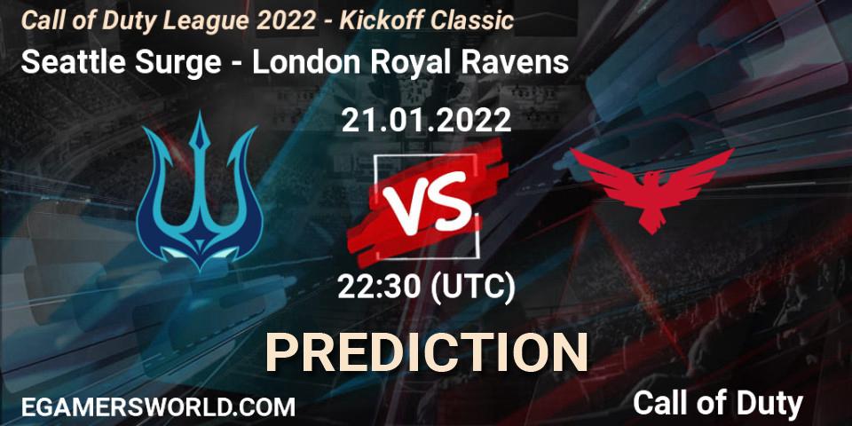 Pronóstico Seattle Surge - London Royal Ravens. 21.01.22, Call of Duty, Call of Duty League 2022 - Kickoff Classic