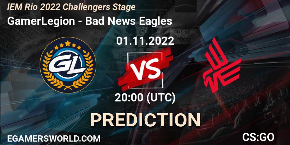 Pronóstico GamerLegion - Bad News Eagles. 01.11.2022 at 21:25, Counter-Strike (CS2), IEM Rio 2022 Challengers Stage