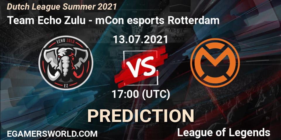 Pronóstico Team Echo Zulu - mCon esports Rotterdam. 15.06.2021 at 20:15, LoL, Dutch League Summer 2021